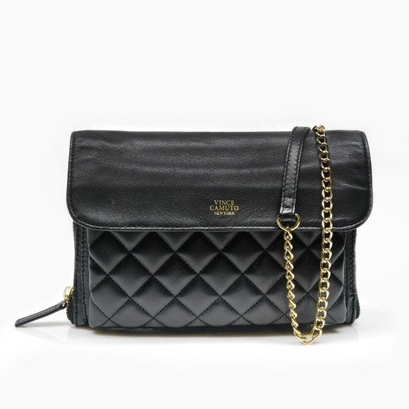 VINCE CAMUTO Ronan Quilted Leather Crossbody - Picture 1 of 9